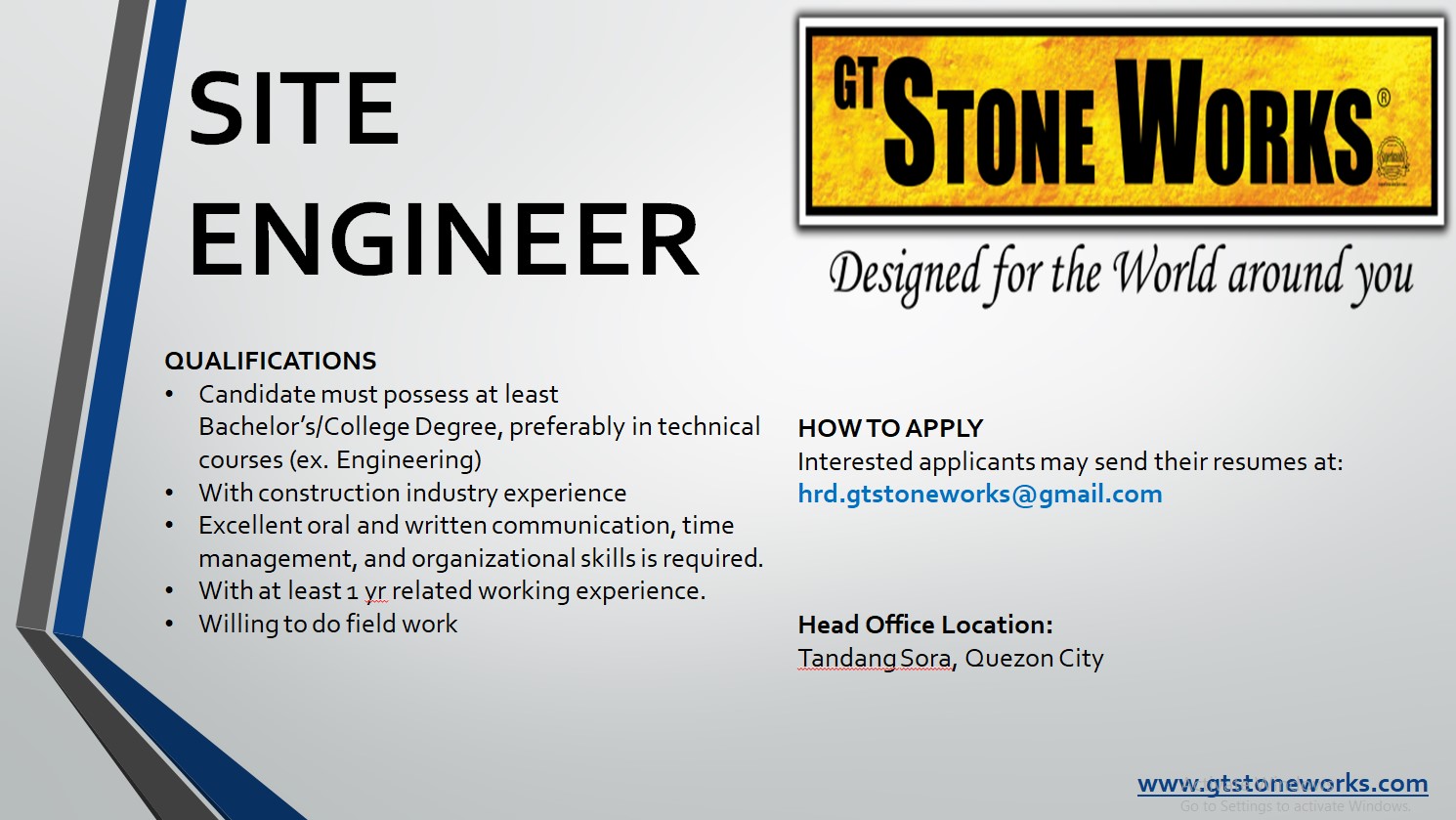 SITE  ENGINEER